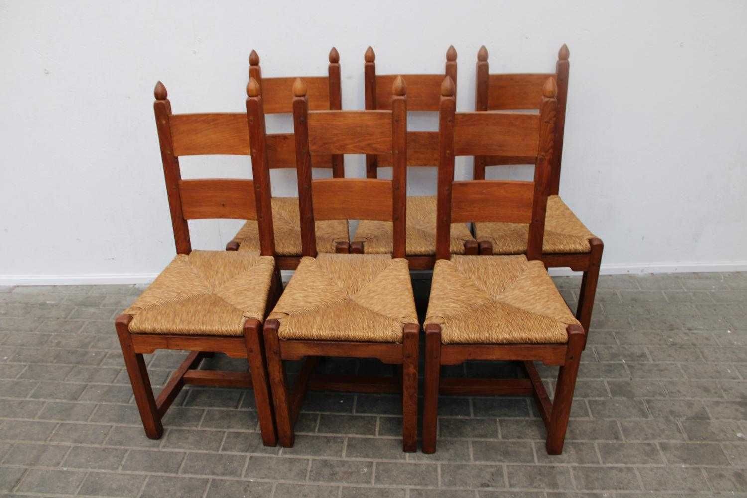 Solidny komplet 6 krzeseł dębowych cena za komplet 172