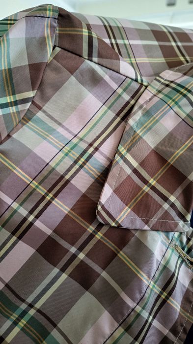 Płaszcz wiosenny Gap s 36 krata prochowiec różowy brąz beż