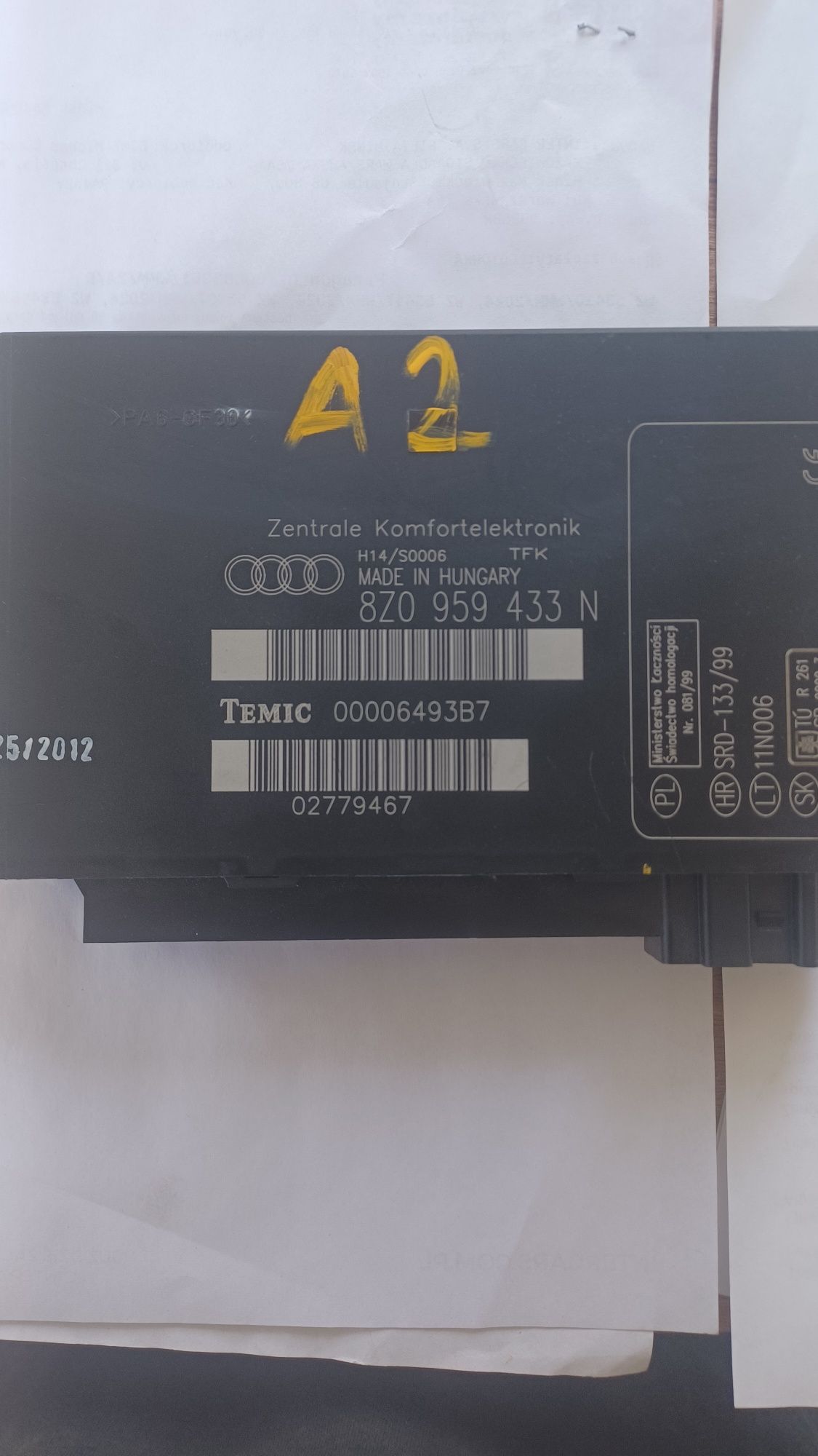 Moduł komfortu audi a2 433 N