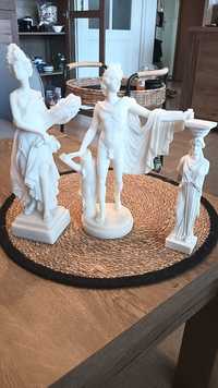 Komplet 3 figurek greckich z alabastru Żary