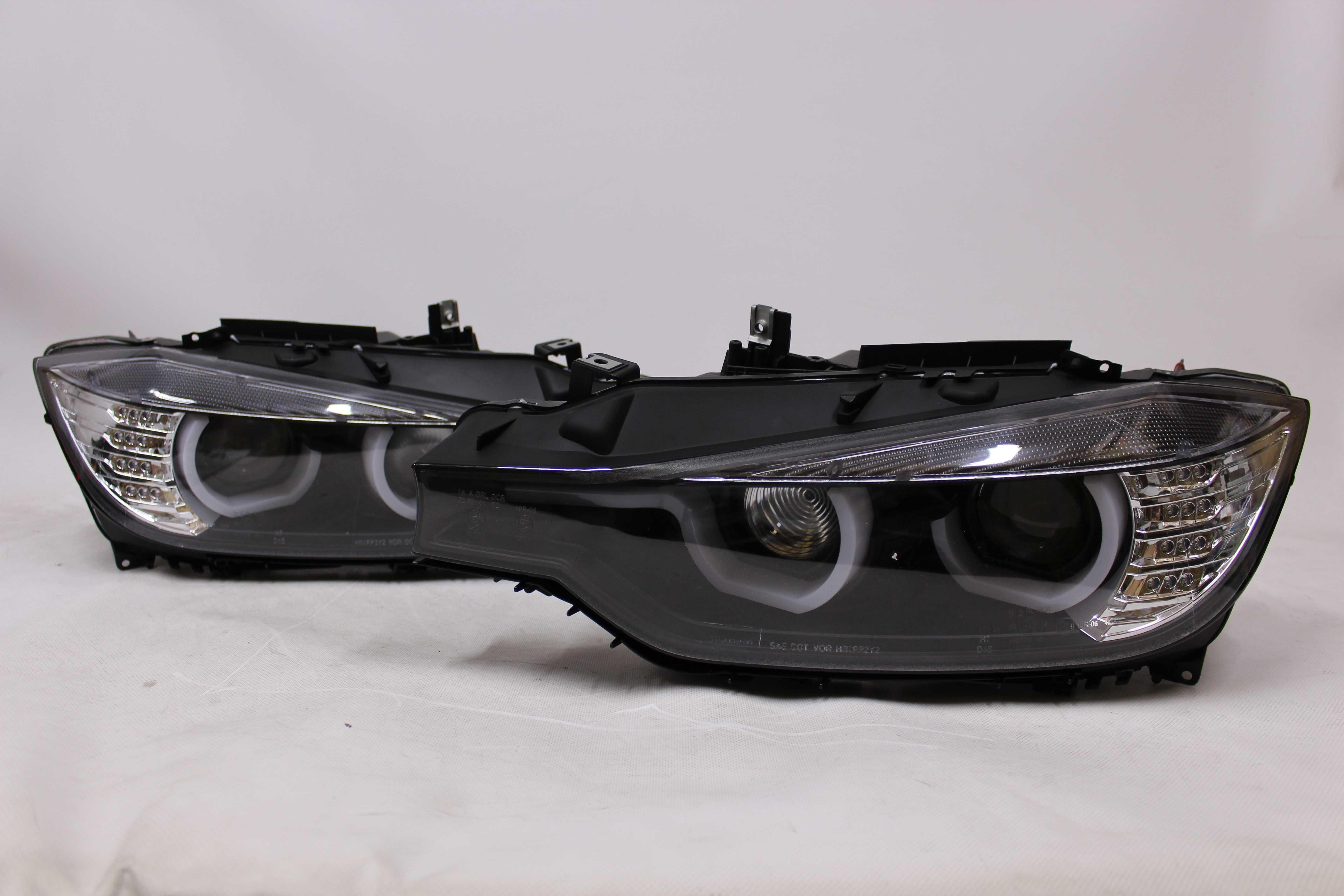 Lampy przednie przód BMW F30 11-15 LED U-BAR NEON Xenon D1S RINGI IGŁA