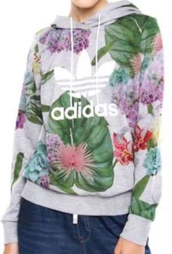Bluza Adidas w kwiaty lilie wodne AK0611 z kapturem
