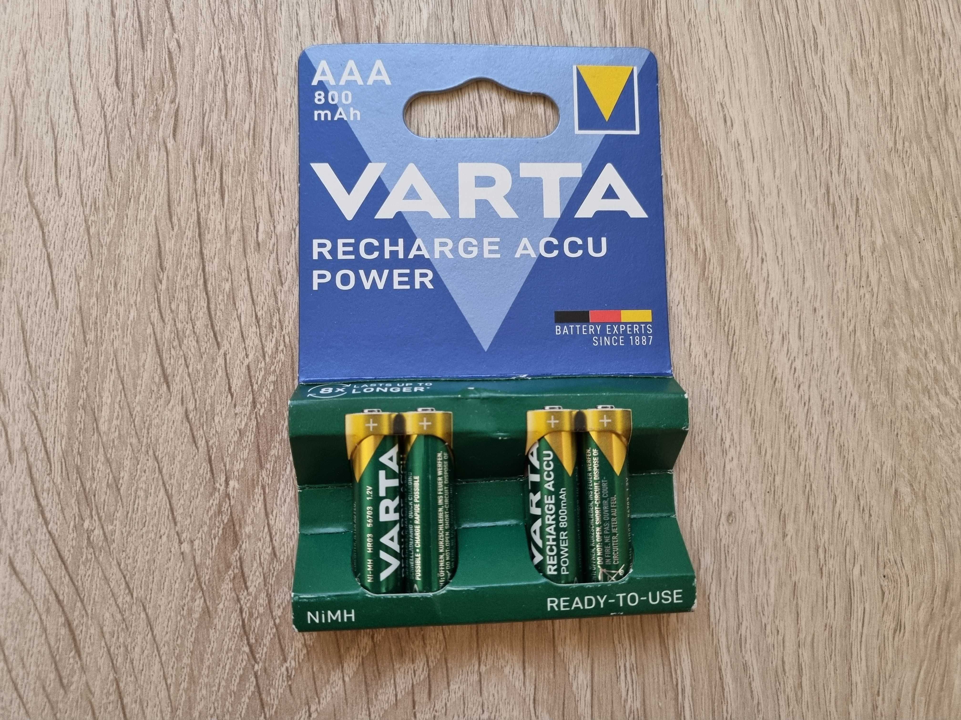 Батарейки Varta Recharge AAA, 2 шт. і 4 шт.