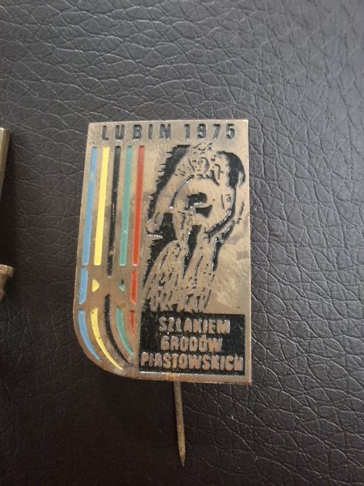 Zestaw przypinek PRL. Wyścig szlakiem grodów piastowskich.Rzepin,Lubin