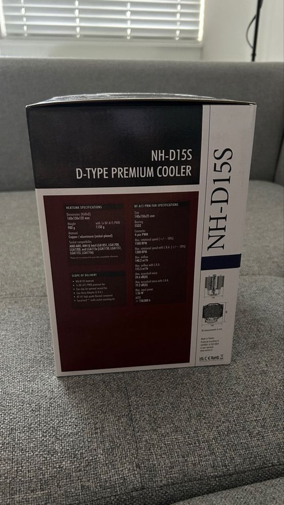 CPU COOLER.Noctua NH-D15S 1500 RPM Dual-Tower CPU Fan - Brown.