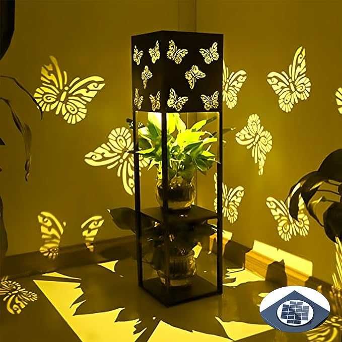 Nowa Latarenka Solarna LED do Ogrodu ze Stojakiem na Kwiaty 80cm