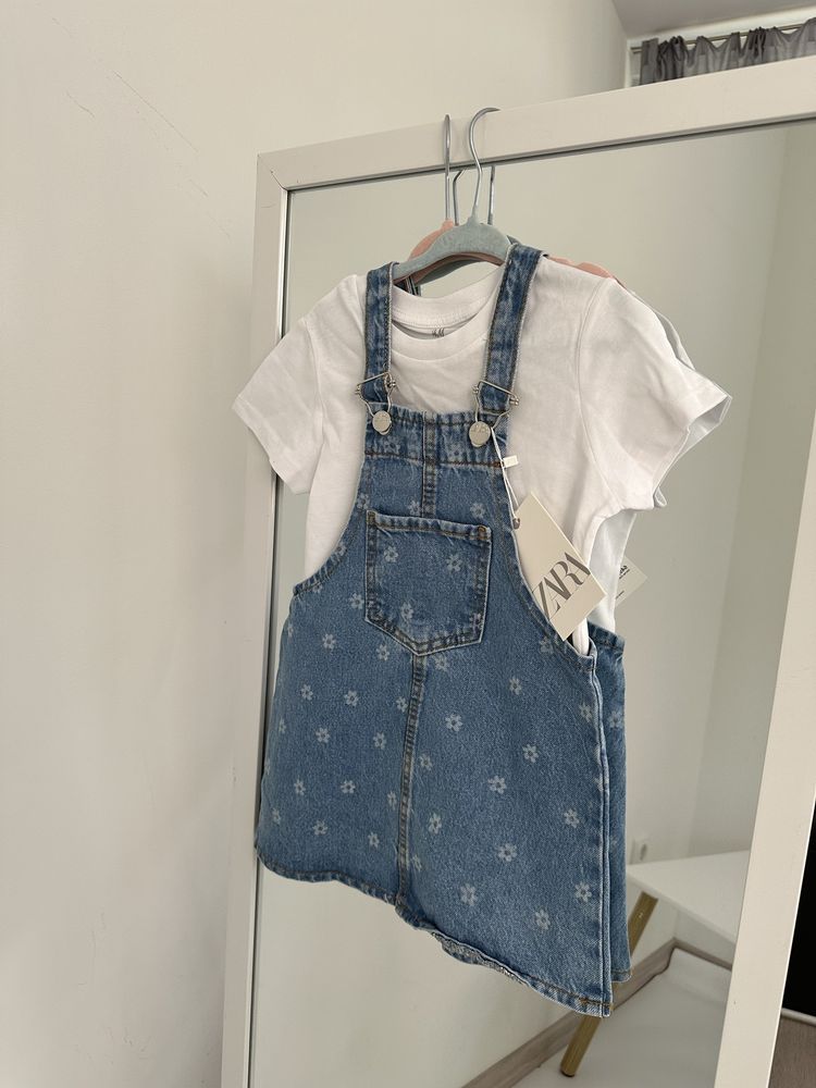 Новий джинсовий сарафан Zara + футболка H&M Розмір :98
