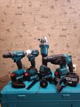 Набор 4в1 Makita Шуруповер DHP485BL + Болгарка DGA504 + Перфоратор DHR