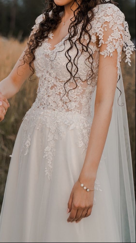 Suknia ślubna boho rustykalna 34/36
