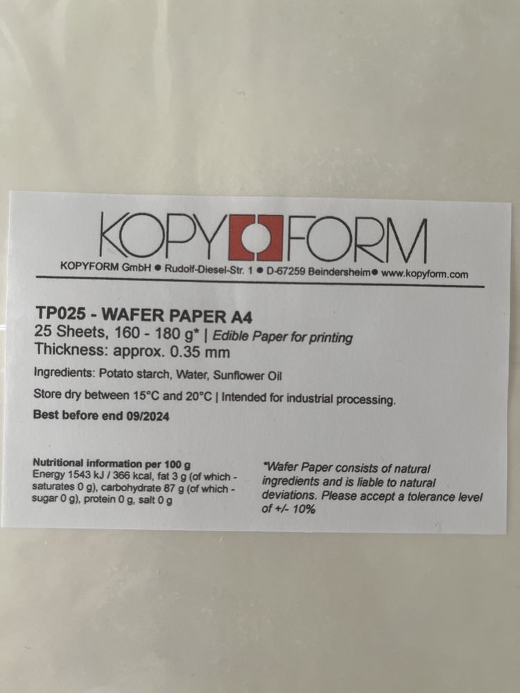 Papier waflowy cienki KopyForm