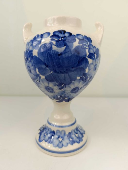 Wazon ceramiczny niebieski amfora fajans ZF KOŁO ręcznie malowany 19,5