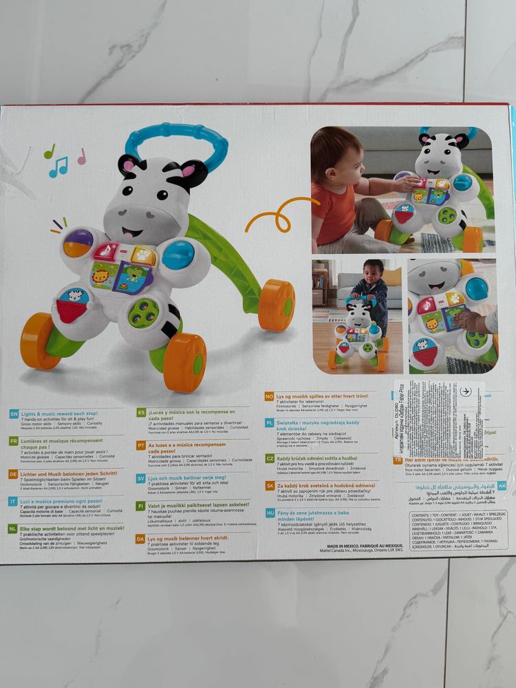 Дитячі штовханці ходунки каталка Зебра Fisher-price