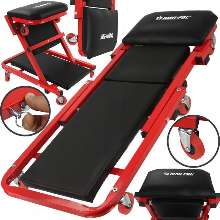 Leżanka Warsztatowa Składana Taboret Krzesło 2W1