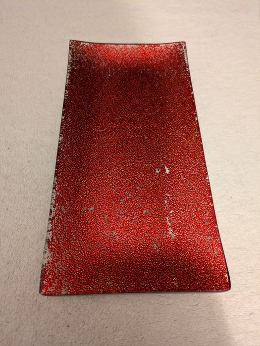 Podstawka świąteczna czerwona na świece