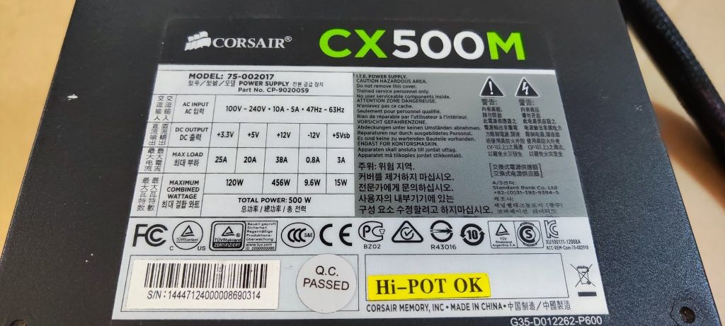 Fonte ATX Corsair cx500M