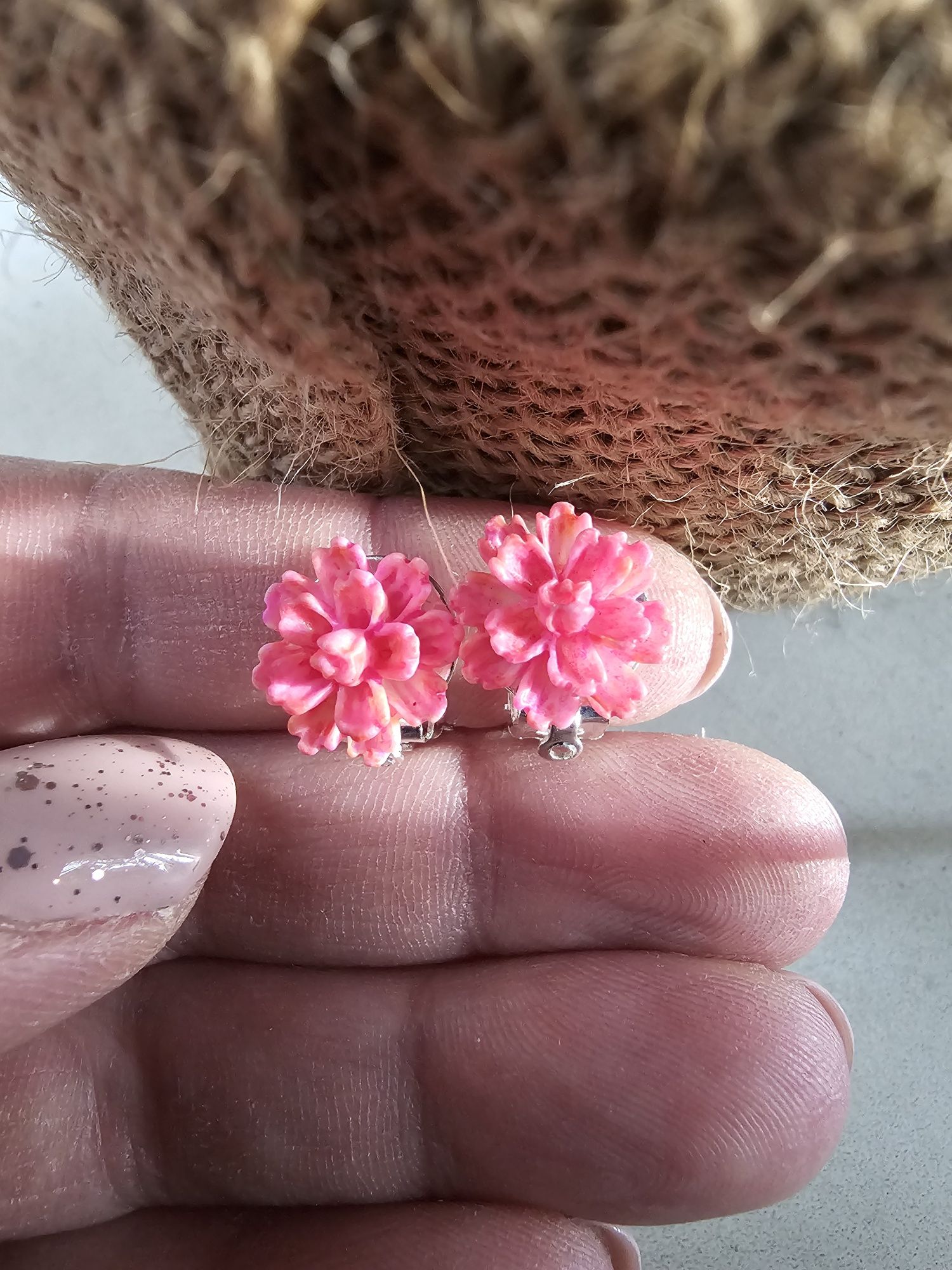 Klipsy dla dziewczynki kwiatuszki handmade