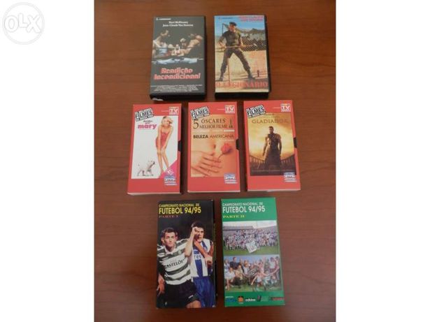 K7 de Vídeo VHS de filmes e futebol
