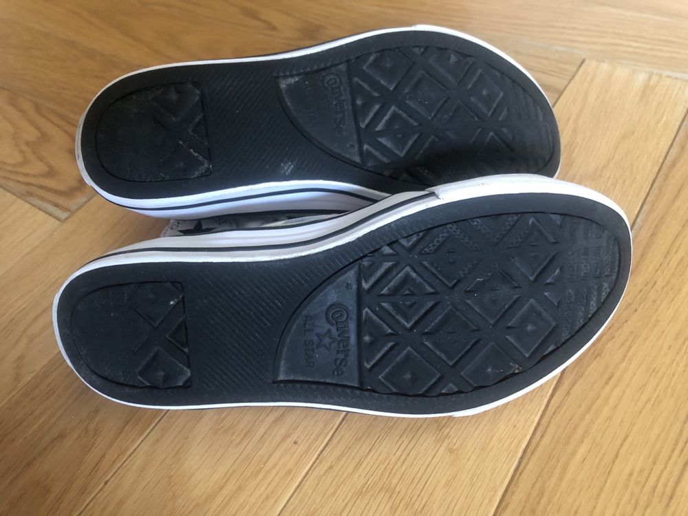 Trampki wysokie Converse All Star r. 35 biale w kolorowe kropki