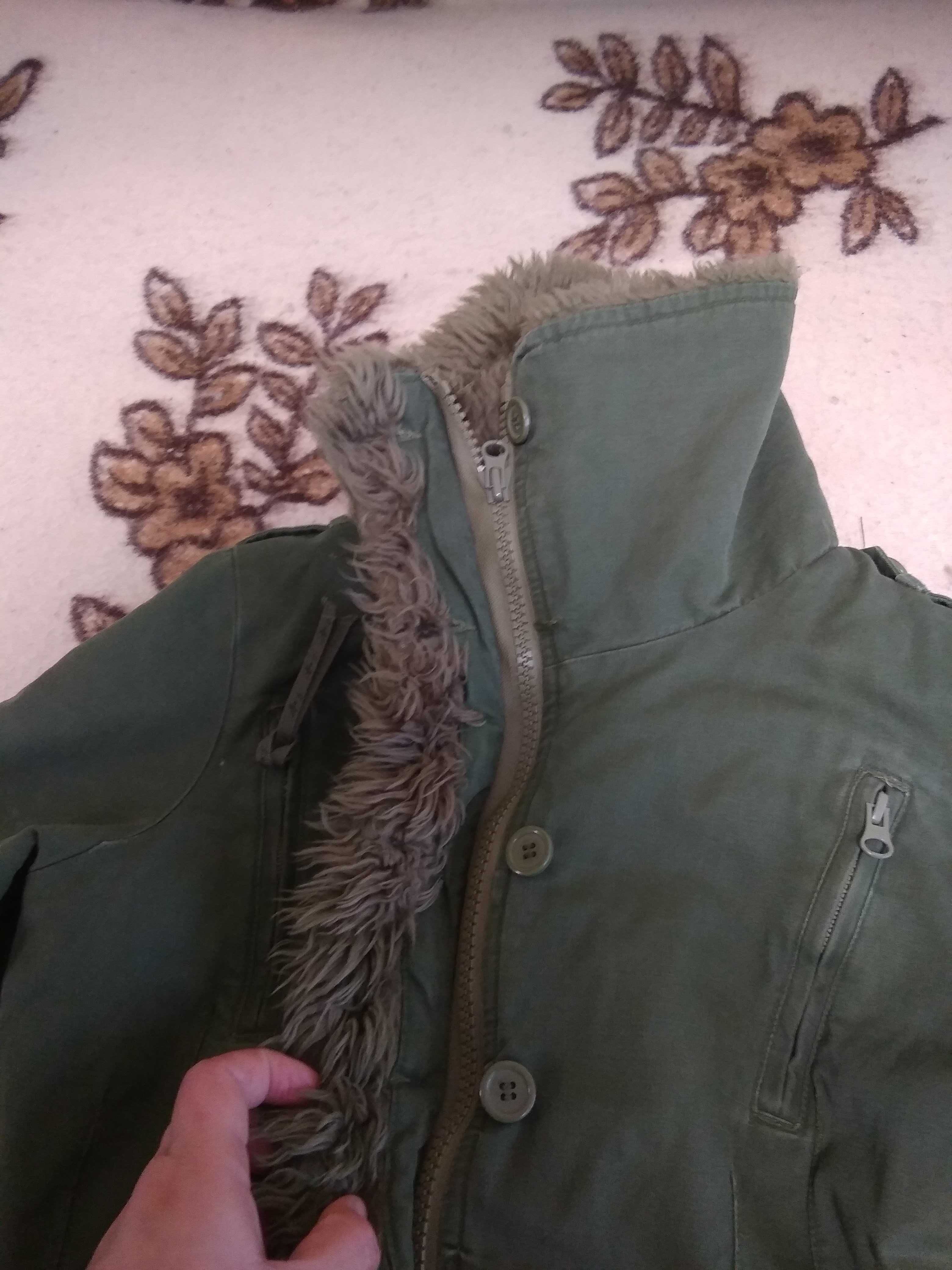 Куртка зелёная теплая 44-46 р