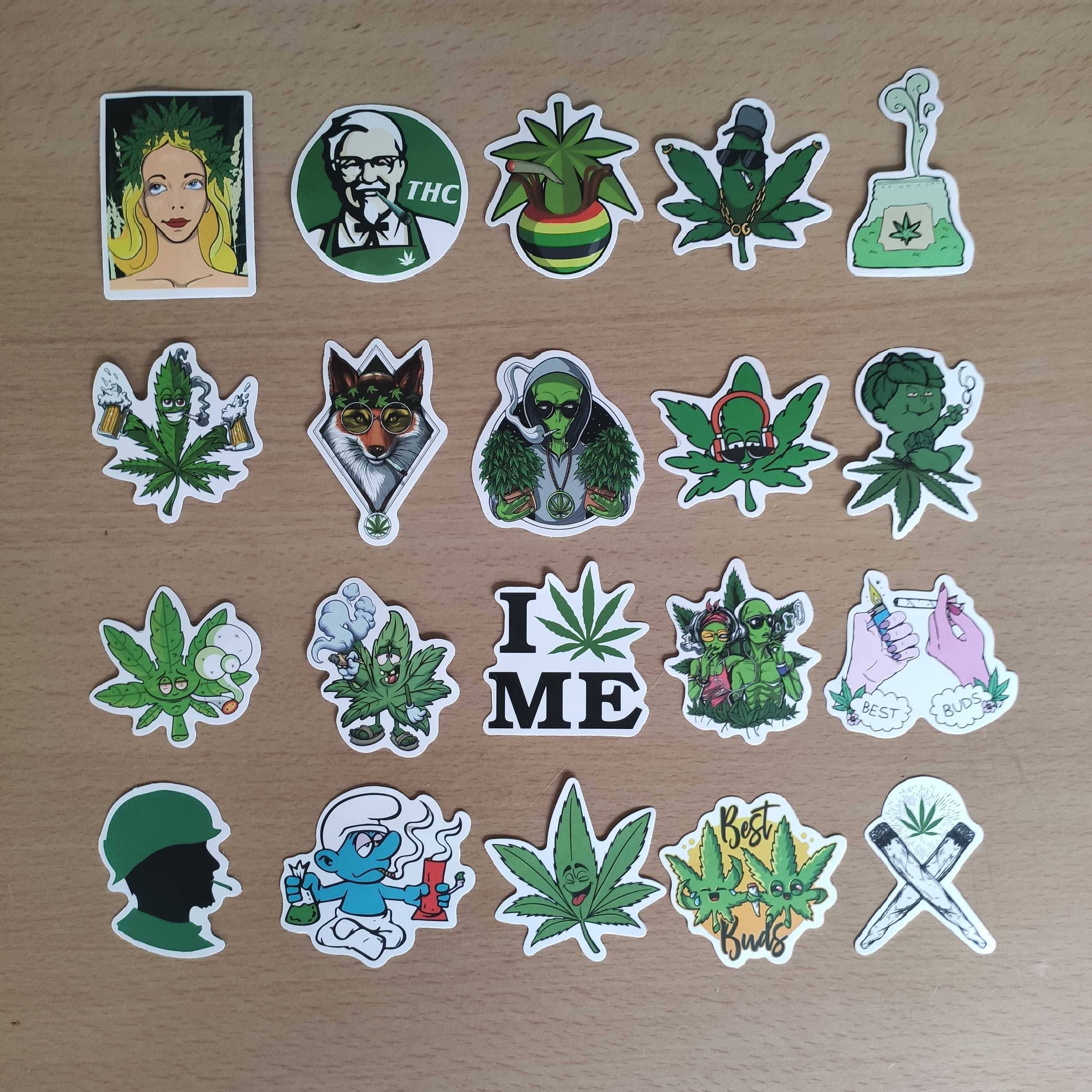 50 Stickers Autocolantes Weed