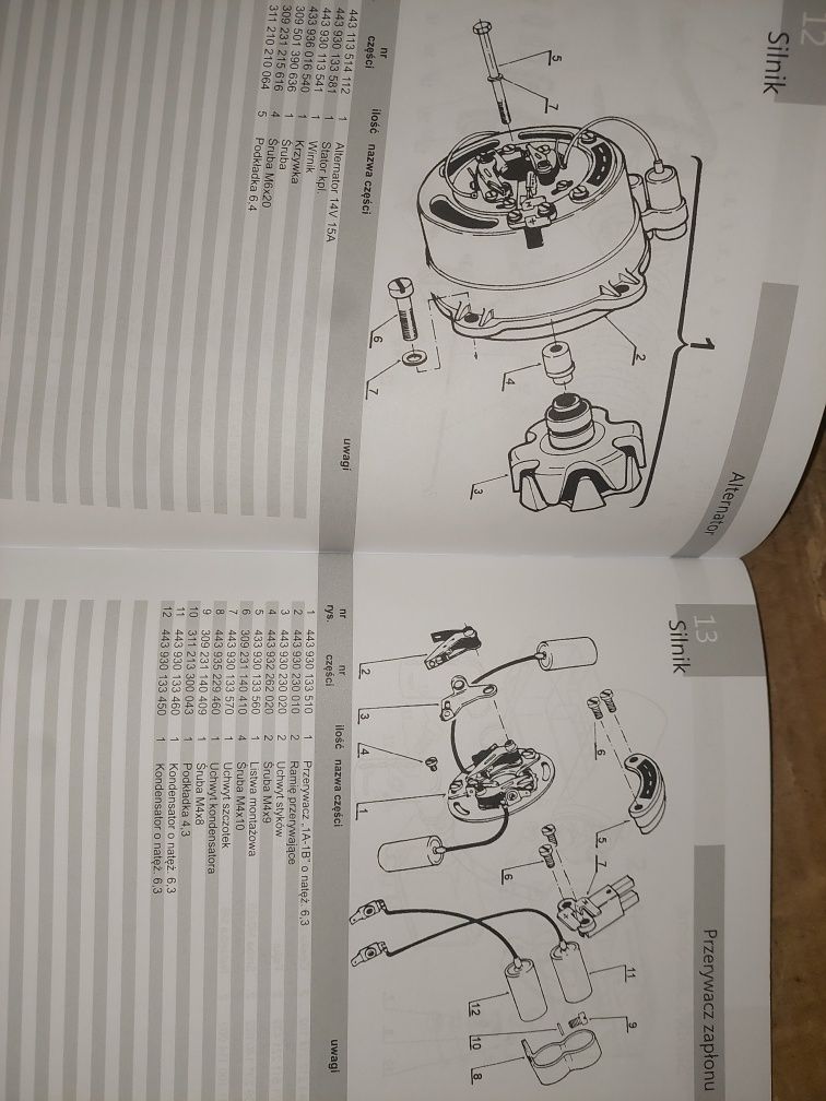 Sprzedam instrukcje obsługi katalog czesci rama silnik jawa 350 ts
