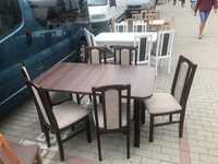 NOWE : Stół 80x140/180 + 6 krzeseł orzech + capucicno dostawa PL