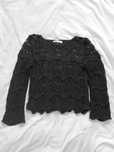 ZARA / Ażurowy czarny sweterek pleciony z falbankami / XS 34