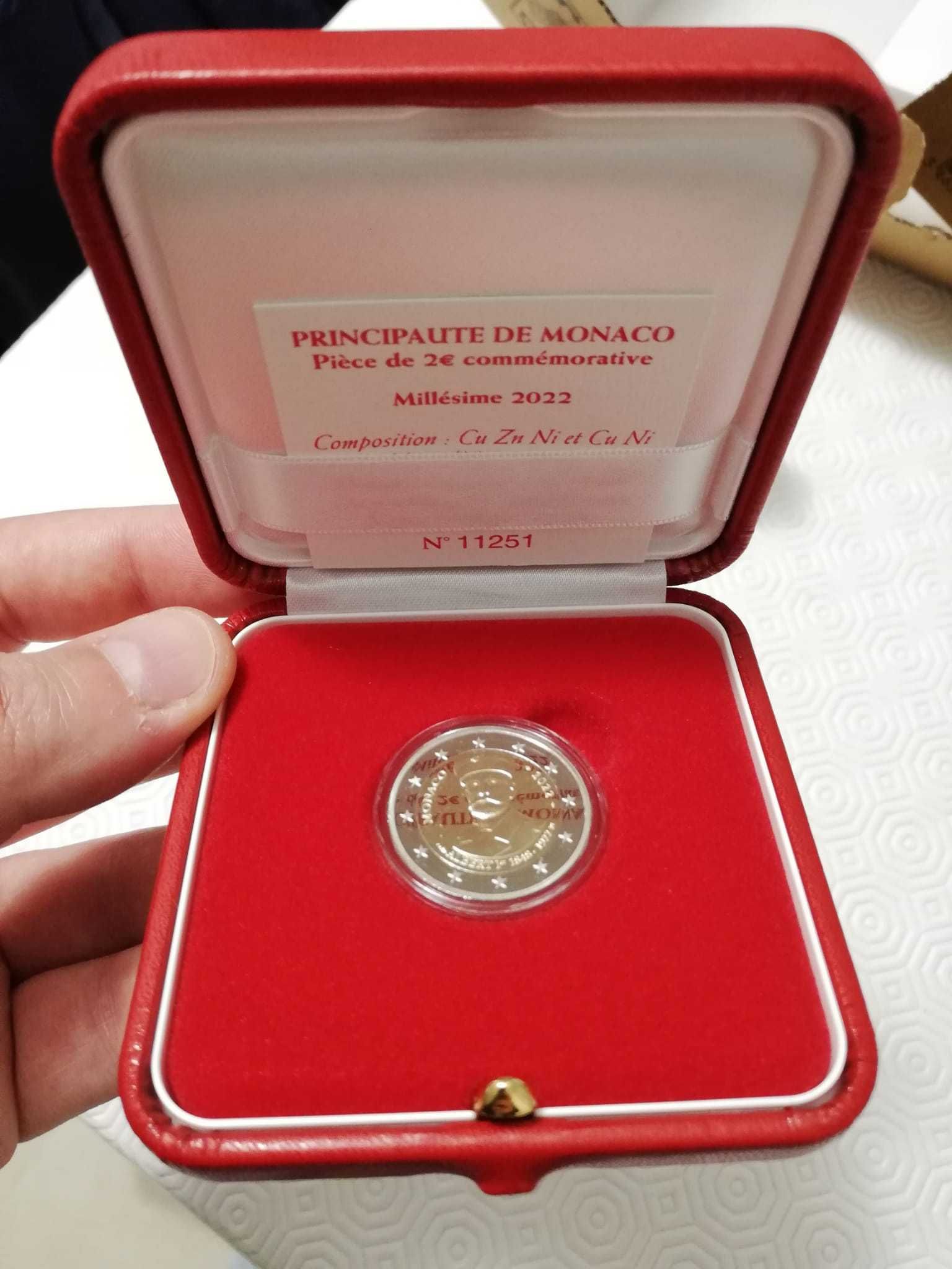 Moeda Monaco 2022 Albert - Proof Comemorativa 2 euros