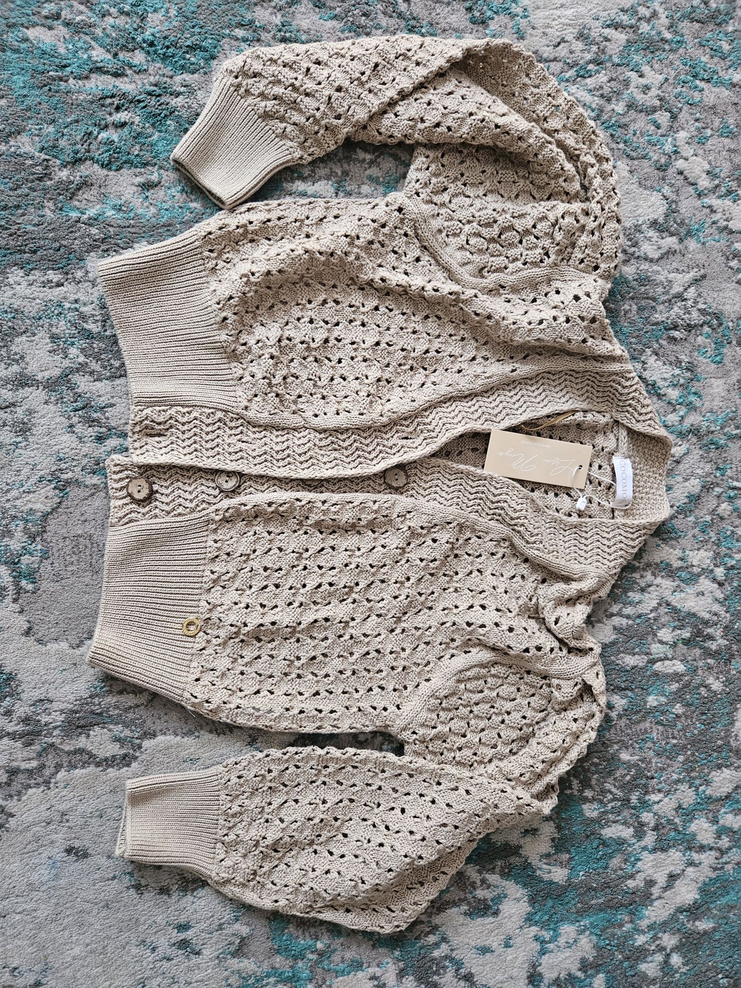 Nowy komplet dzianina ażurowy splot sweter spodnica