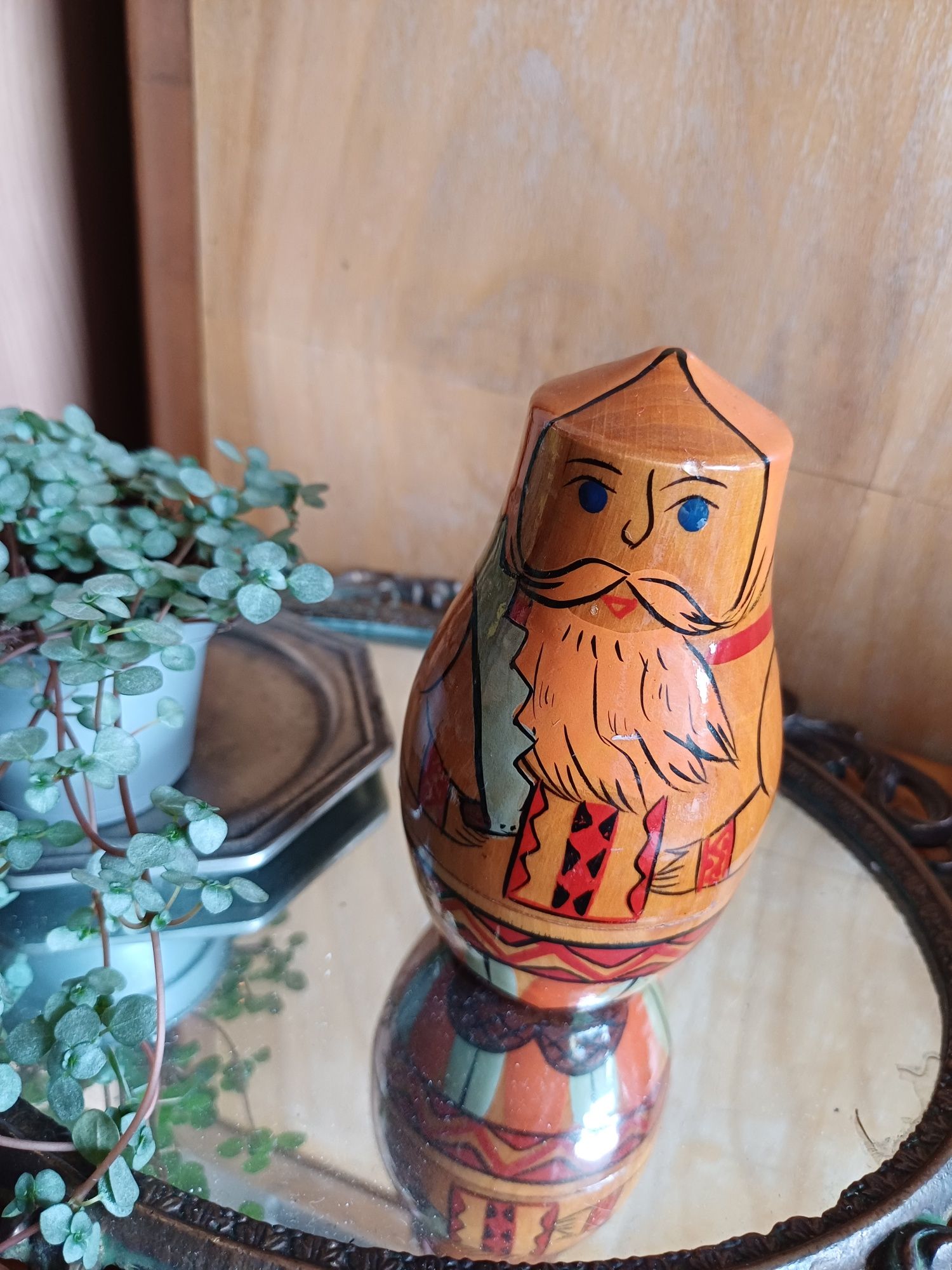Matrioszka babuszka drewniana stara vintage figurka
