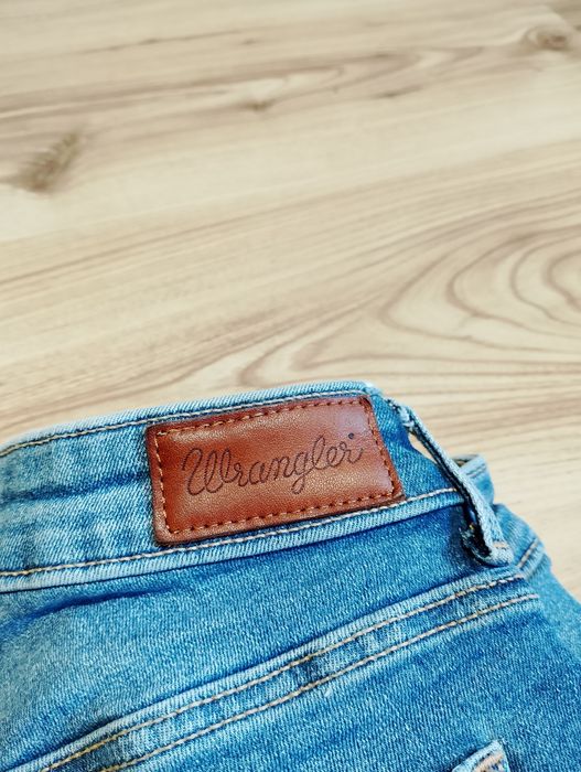 Niebieskie Damskie Spodnie Jeansowe Dżinsowe Wrangler Skinny Fit