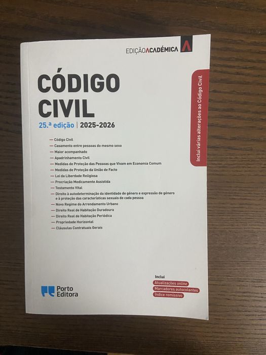 Livro do Código Civíl , ediçao Académica 2025/2025