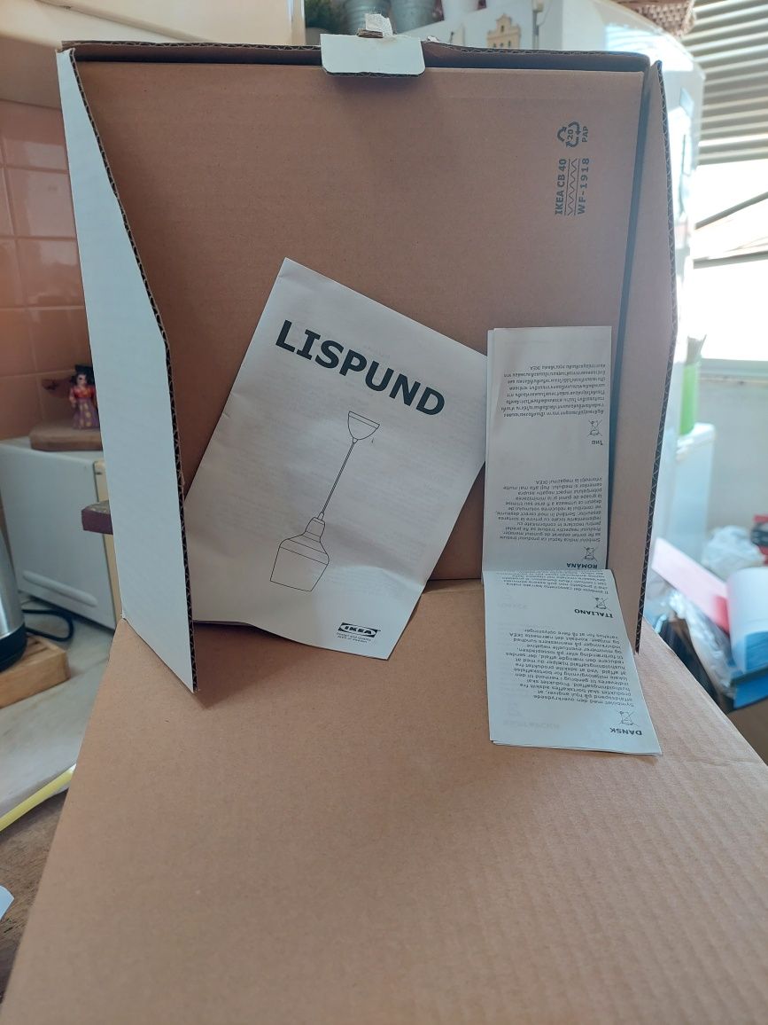 Candeeiro em vidro LISPUND Ø23cm do Ikea - NOVO