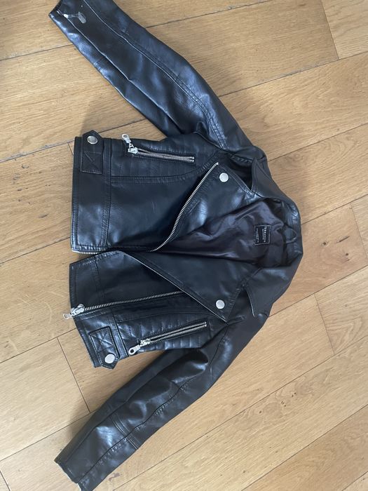 Ramoneska terranova czarna skorzana dla dziewczynki