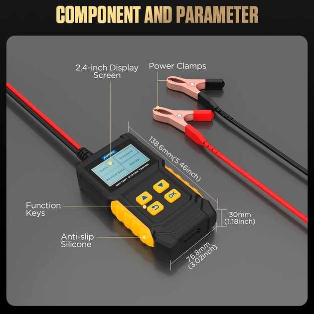 Тестер Autool аккумуляторов BT-360 Черный