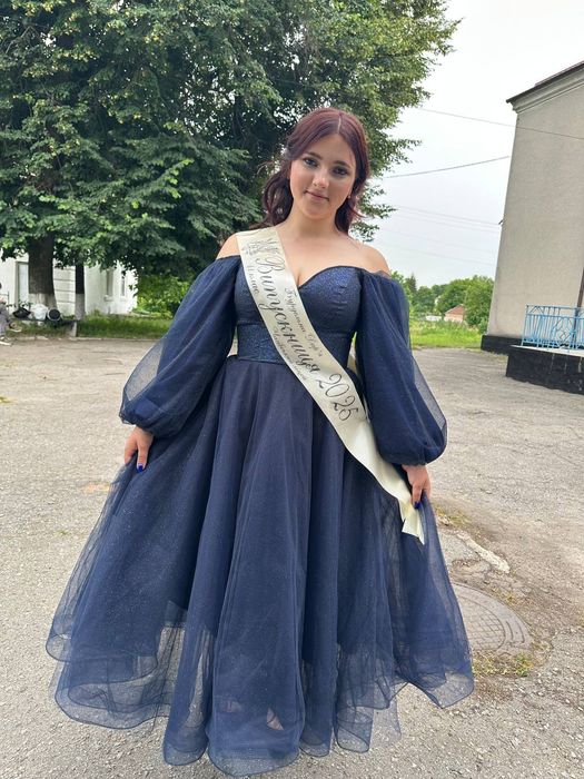 Сукня випускна темно синя