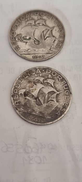 Moedas de 5 escudos/ 1933/1948.