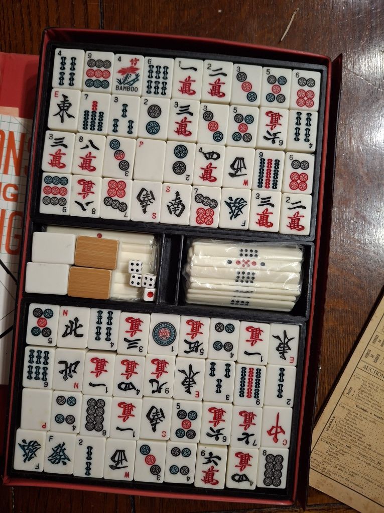 Mah jong antigo na caixa novo