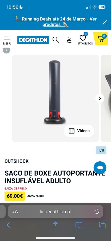 Saco de boxe insuflável