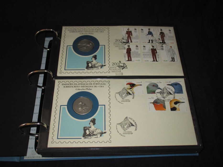 Colecção Sobrescrito-Medalha de 1º Dia 2001 a 2004 Philae Completo