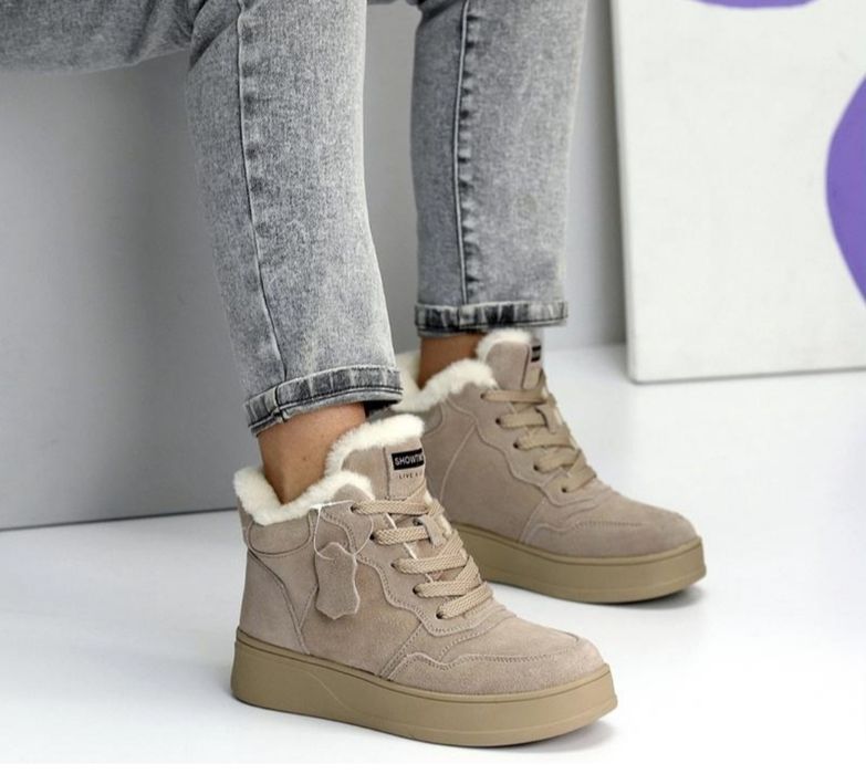 Жіночі черевики ботинки зимові замша та шкіра