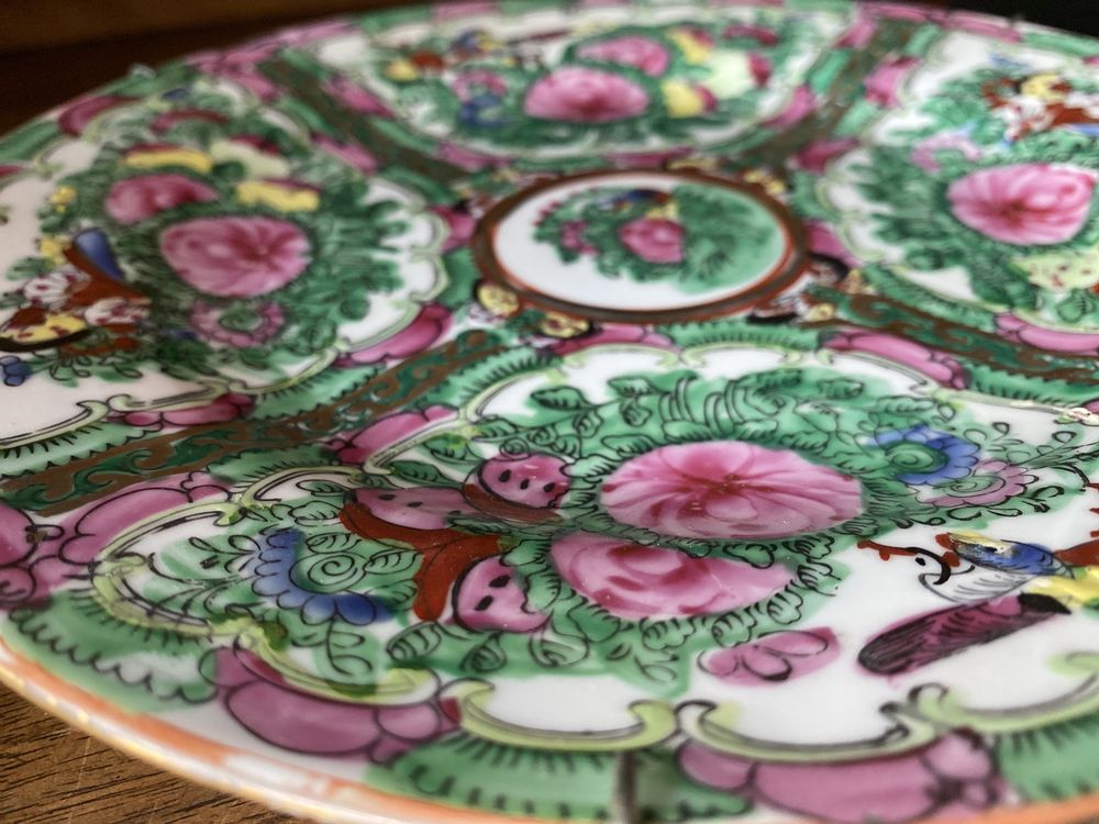 Handmade sygnowana stara chinska porcelana ręcznie malowana