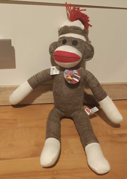 Klasyczna maskotka małpa małpka w stylu retro Sock Monkey 57 cm