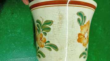 Ceramiczna szkliwona recznie malowana oslonka doniczki Włocławek