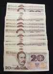 EUROPA POLSKA 20 ZŁ TRAUGUTT SERIA Z - 10 szt. Zestaw Banknotów PRL