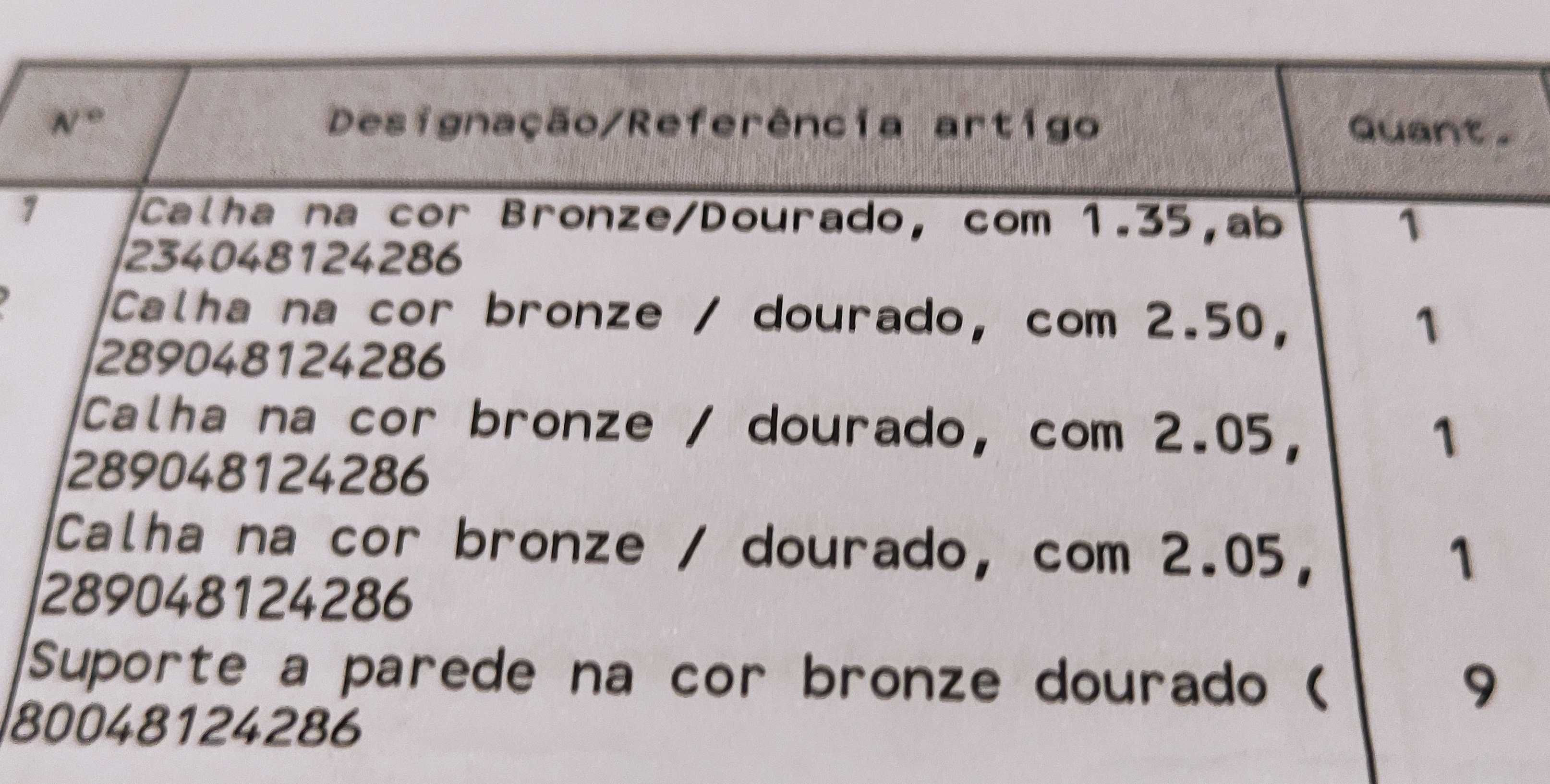 calhas - varões- para cortinas - retirados de apartamento Qualisá