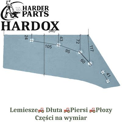 Lemiesz 12 Kverneland HARDOX 053089 części pługa 2X lepsze niż Borowe
