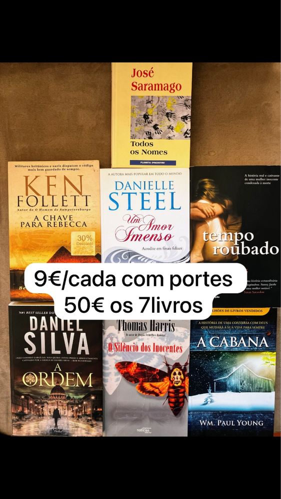 Livros Rita da Nova , Colleen Hoover, José Saramago e outros
