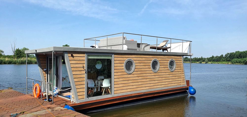 Czarter łódź Houseboat Water Man pływający dom bez patentu, sprzedaż