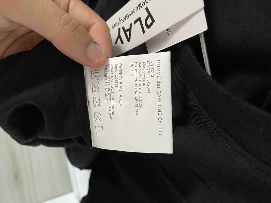 CDG PLAY Red Heart Tee | Black XL | Japan Authentic